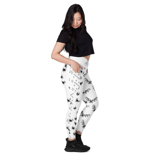 "CQ Original" Spooky Yoga Anyone -Crossover leggings with pockets