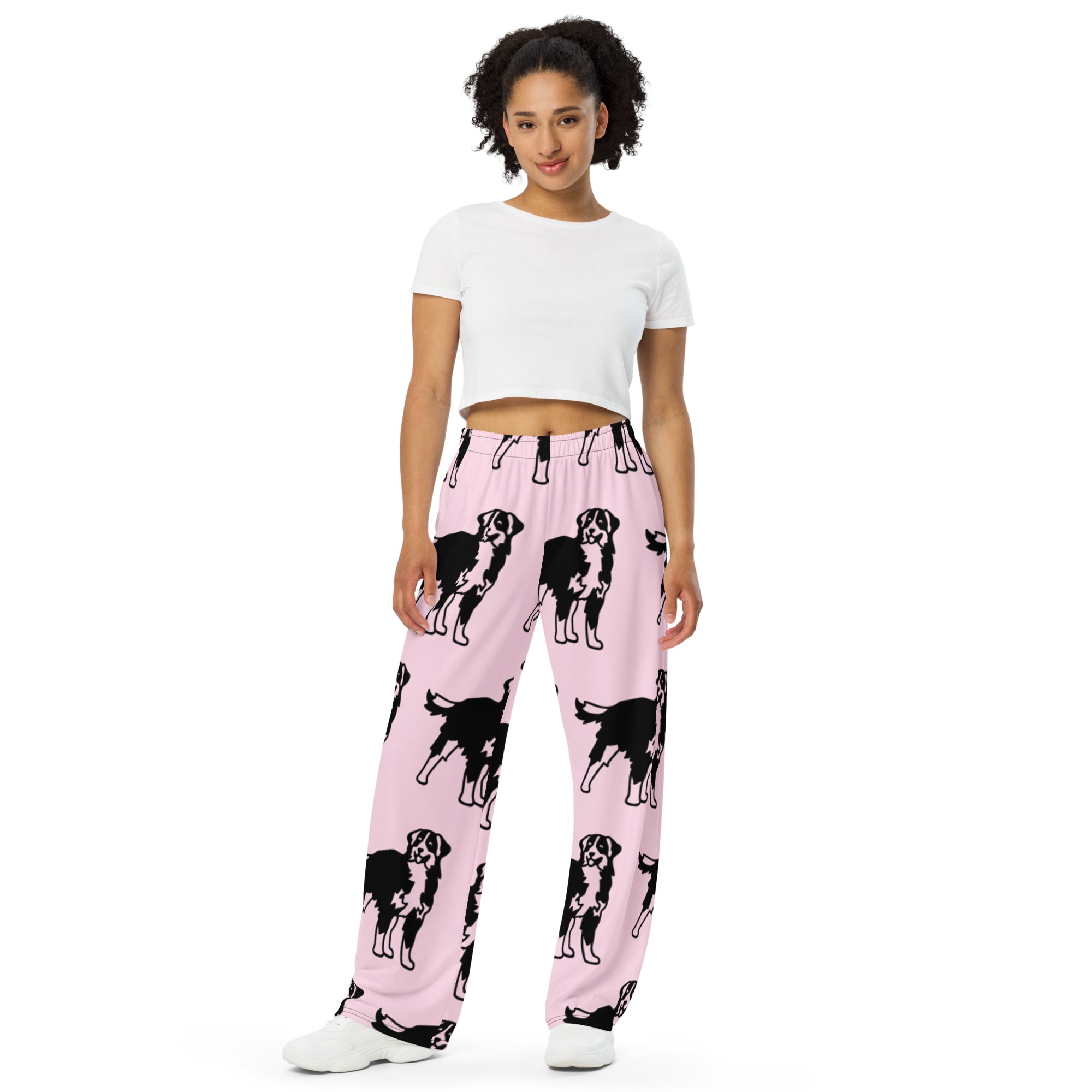 "CQ Original" - Puppy Snuggle Print - Unisex wide-leg pants