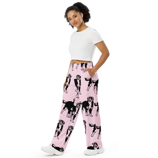 "CQ Original" - Puppy Snuggle Print - Unisex wide-leg pants