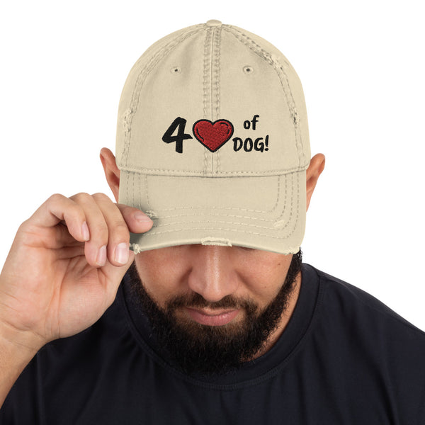 "CQ Original" 4 Love of Dog!   Distressed Hat, Baseball Hat