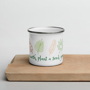 "CQ Original" Save the earth, plant a seed, grow a tree! Enamel Mug