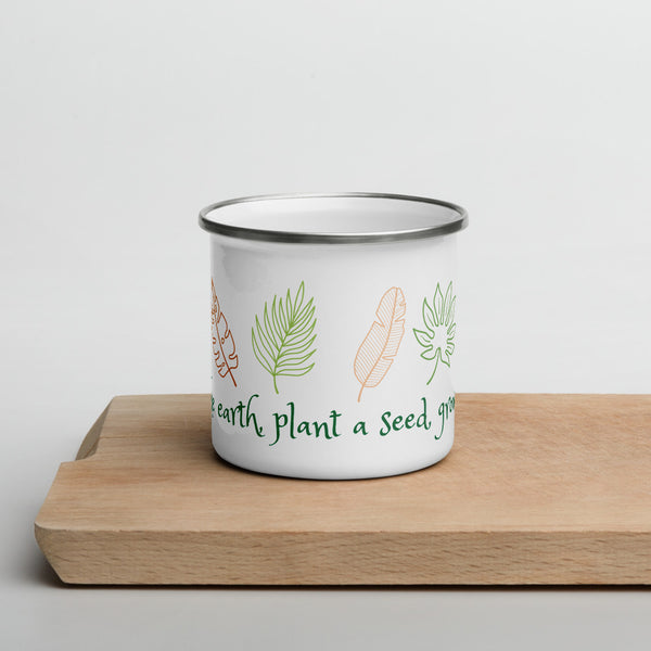 "CQ Original" Save the earth, plant a seed, grow a tree! Enamel Mug