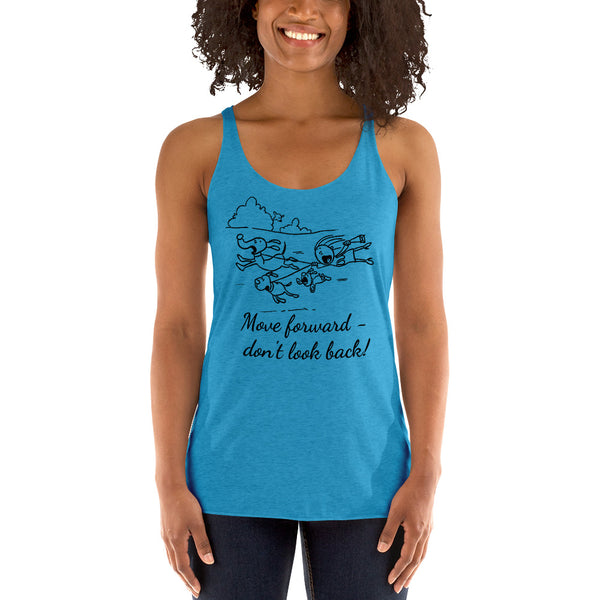 "CQ Original" Move Foward - Don't look back! Women's Racerback Tank