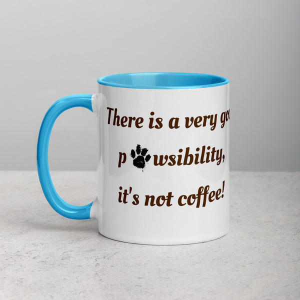 "CQ Original"  Pawsibility of Coffee - 100% chance of hair!   Mug with Color Inside