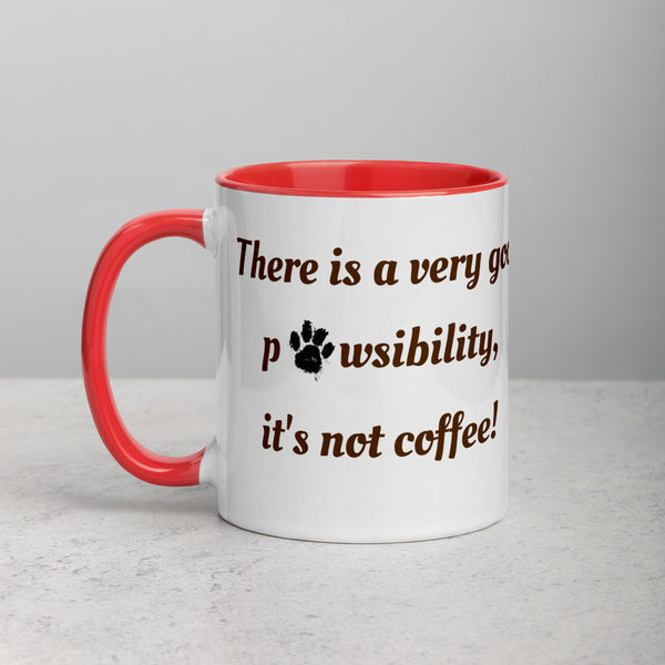 "CQ Original"  Pawsibility of Coffee - 100% chance of hair!   Mug with Color Inside