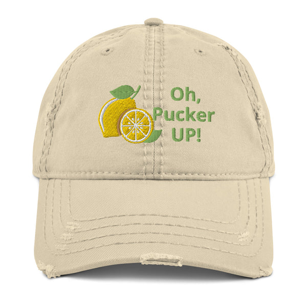 "CQ Original" Oh, Pucker UP!  Lemons! - Distressed Dad Hat