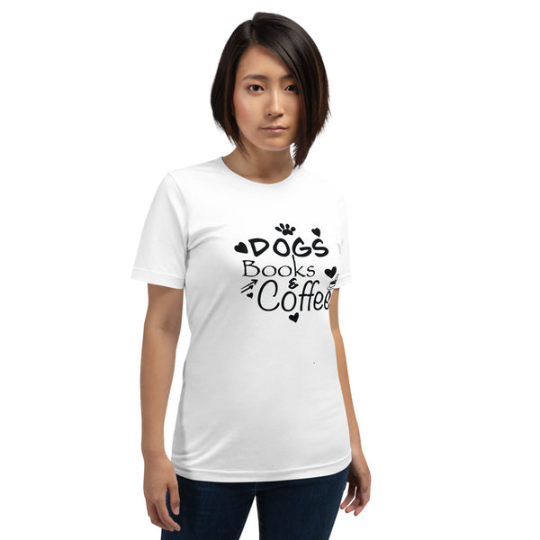 "CQ Original" Dogs, Books & Coffee - Short-Sleeve Unisex T-Shirt