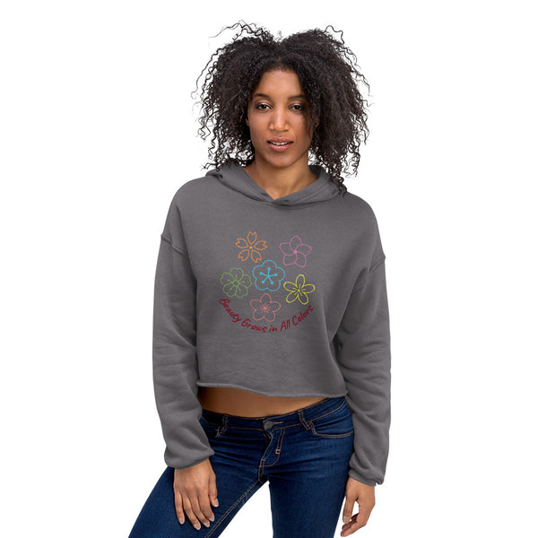 "CQ Original" Beauty Grows in All Colors - Fun Crop Hoodie