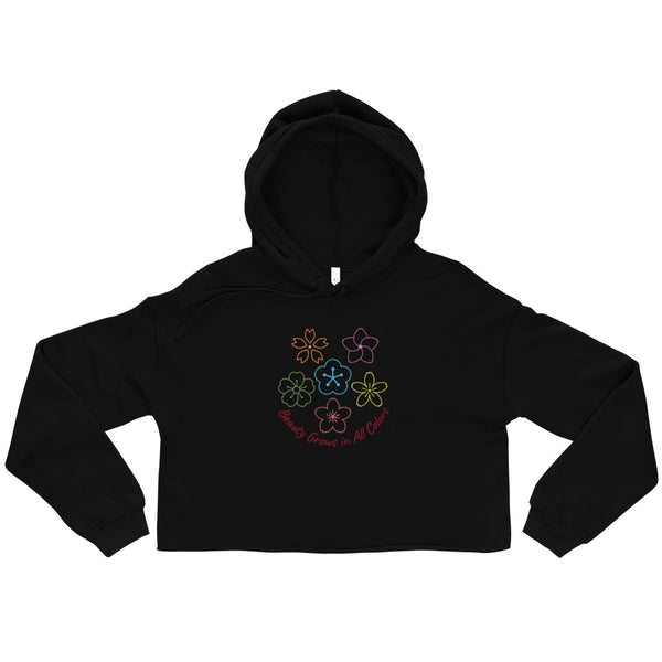 "CQ Original" Beauty Grows in All Colors - Fun Crop Hoodie