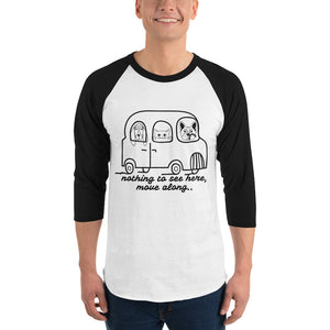 "CQ Original"  Animal Bus - Nothing to see here! 3/4 sleeve raglan shirt