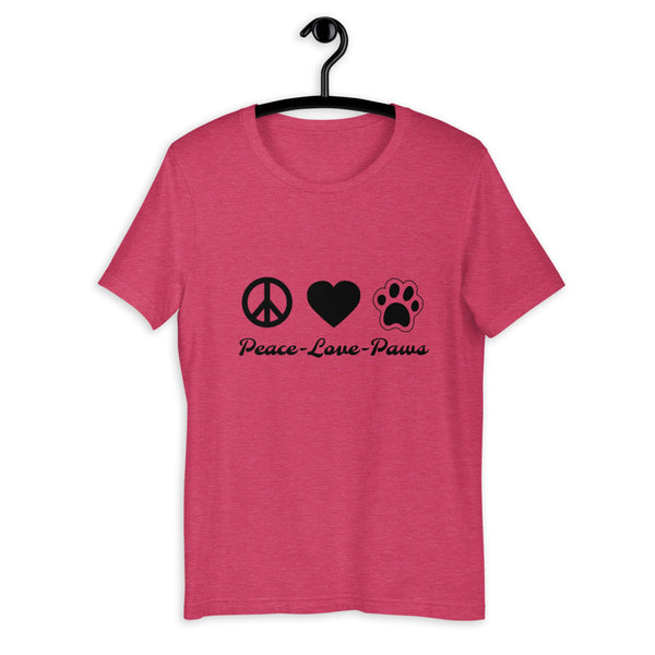 "CQ Original"  Peace Love Paws   Short-Sleeve Unisex T-Shirt