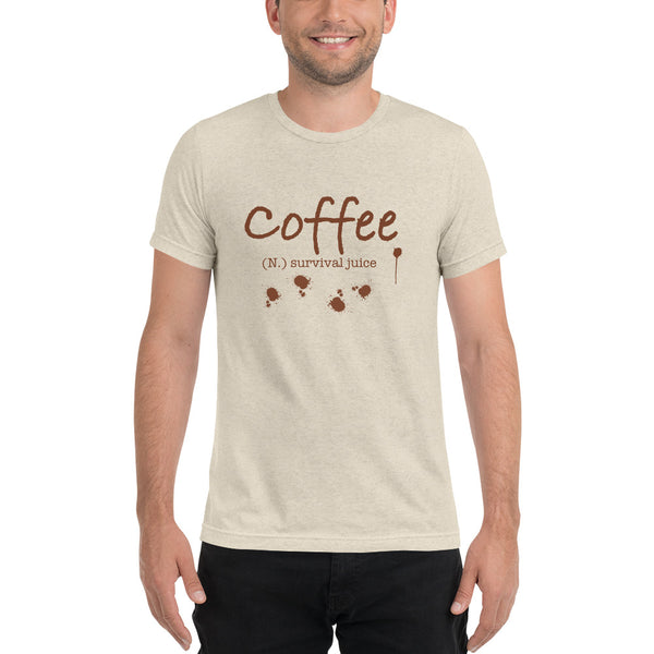 "CQ Original" Coffee. (n,) survival juice -  unisex short sleeve t-shirt