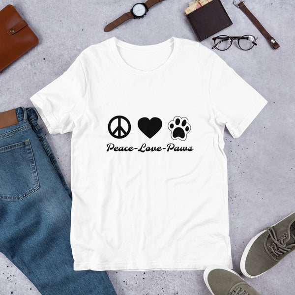 "CQ Original"  Peace Love Paws   Short-Sleeve Unisex T-Shirt