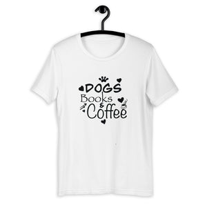 "CQ Original" Dogs, Books & Coffee - Short-Sleeve Unisex T-Shirt