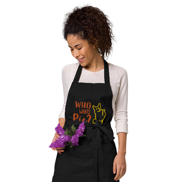 "CQ Original" Organic cotton apron - Who wants Pie?  The DOG!!