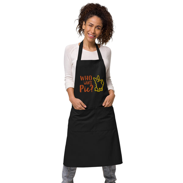 "CQ Original" Organic cotton apron - Who wants Pie?  The DOG!!