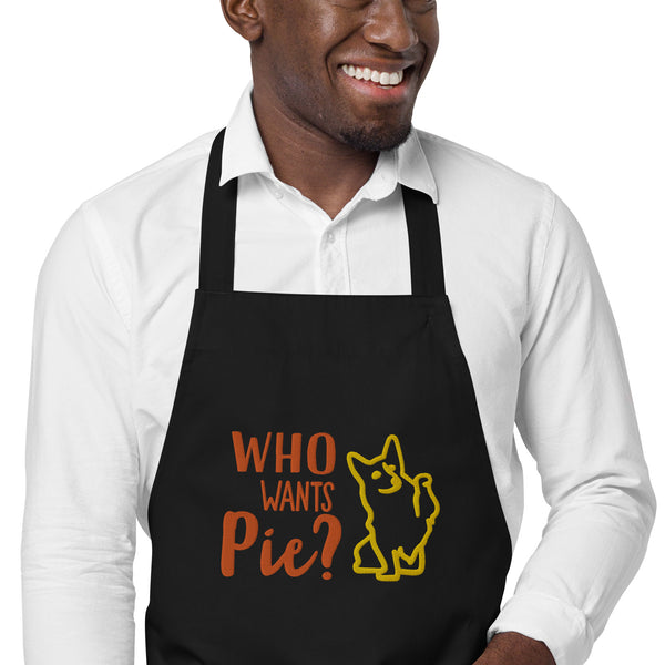 "CQ Original" Organic cotton apron - Who wants Pie?  The DOG!!