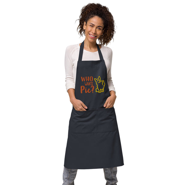 "CQ Original" Organic cotton apron - Who wants Pie?  The DOG!!