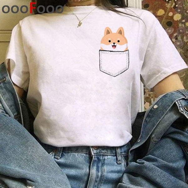 New Dogs Funny Cartoon T Shirt Women