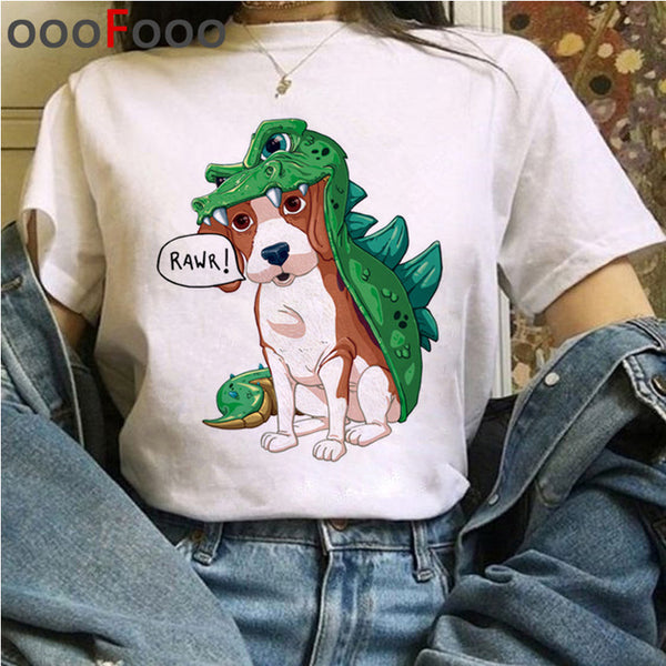 New Dogs Funny Cartoon T Shirt Women