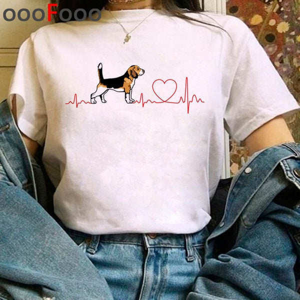 New Dogs Funny Cartoon T Shirt Women