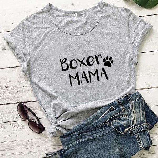 Boxer Mama  100%Cotton T-Shirt Dog Lover