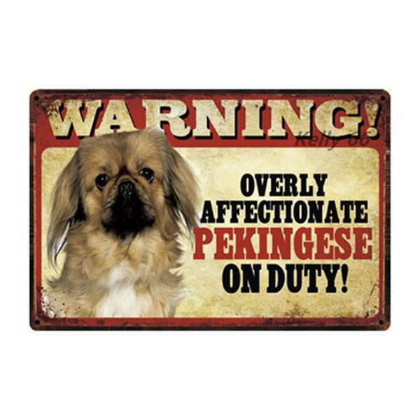 20*30 CM Pets Dog Warning Metal Sign Tin Poster Home Decor