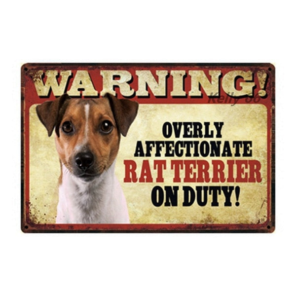 20*30 CM Pets Dog Warning Metal Sign Tin Poster Home Decor