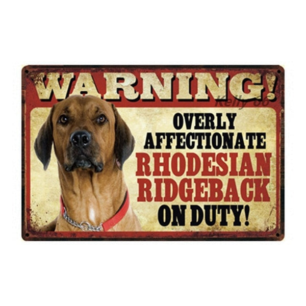 20*30 CM Pets Dog Warning Metal Sign Tin Poster Home Decor