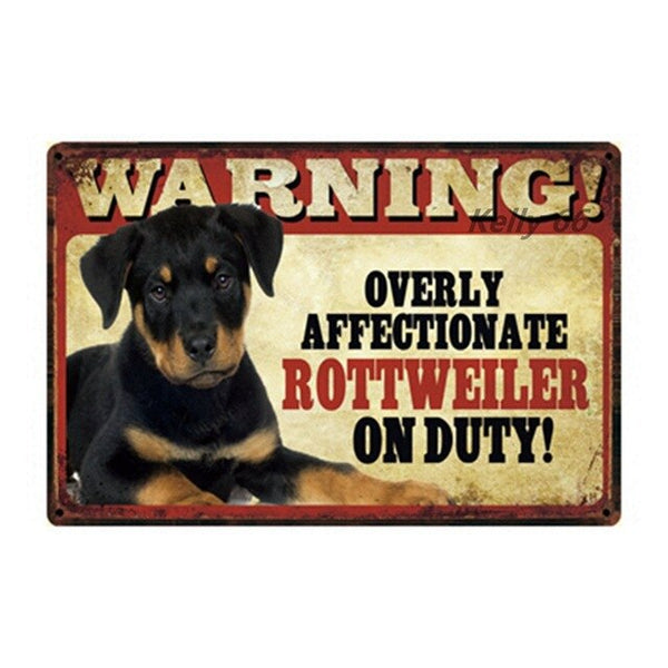 20*30 CM Pets Dog Warning Metal Sign Tin Poster Home Decor