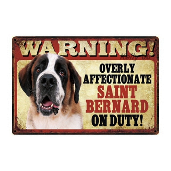 20*30 CM Pets Dog Warning Metal Sign Tin Poster Home Decor