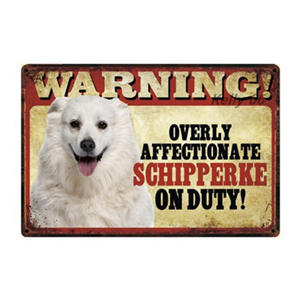 20*30 CM Pets Dog Warning Metal Sign Tin Poster Home Decor