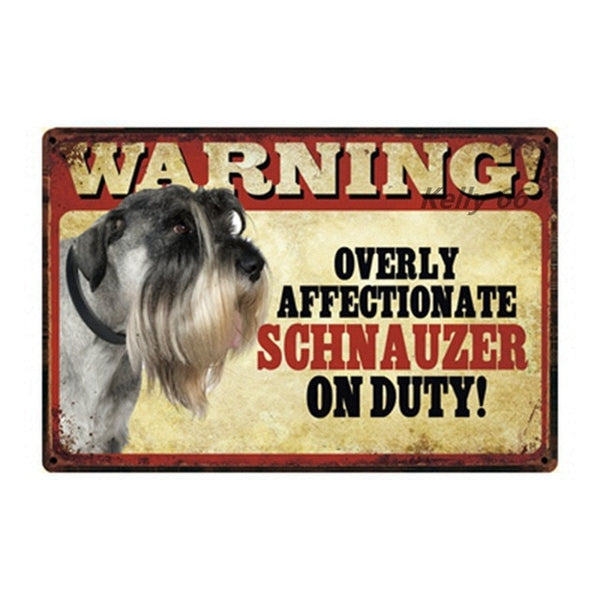 20*30 CM Pets Dog Warning Metal Sign Tin Poster Home Decor