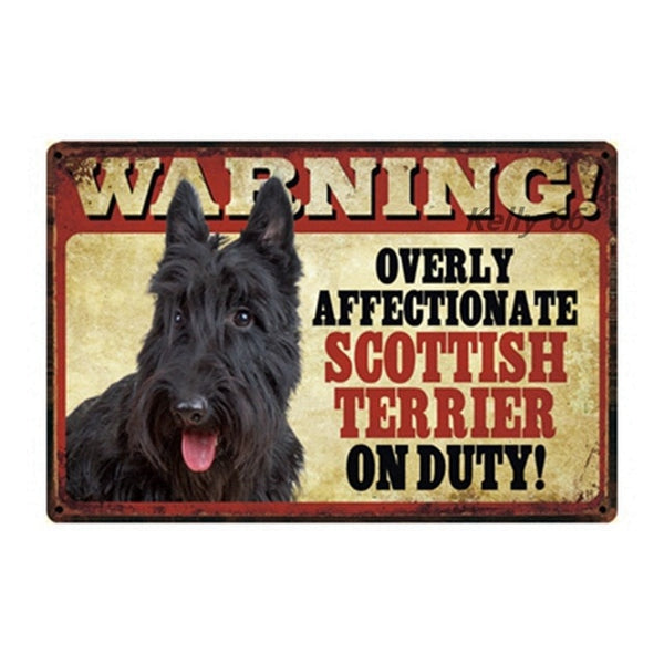 20*30 CM Pets Dog Warning Metal Sign Tin Poster Home Decor