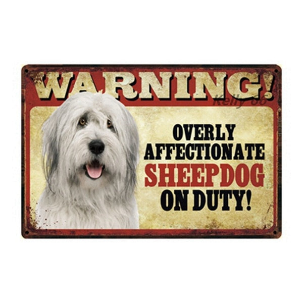 20*30 CM Pets Dog Warning Metal Sign Tin Poster Home Decor