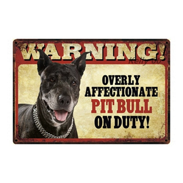 20*30 CM Pets Dog Warning Metal Sign Tin Poster Home Decor