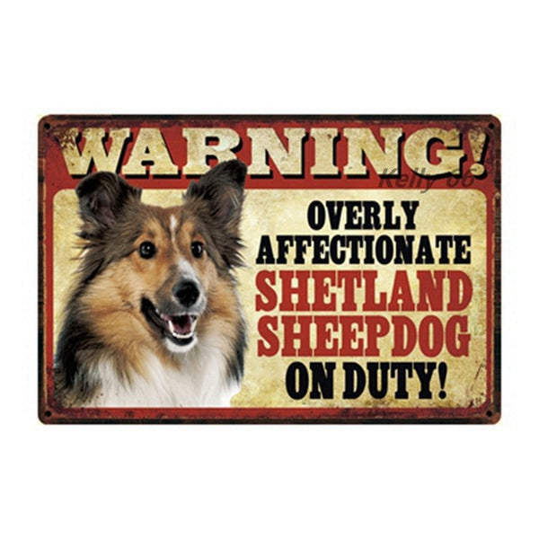 20*30 CM Pets Dog Warning Metal Sign Tin Poster Home Decor