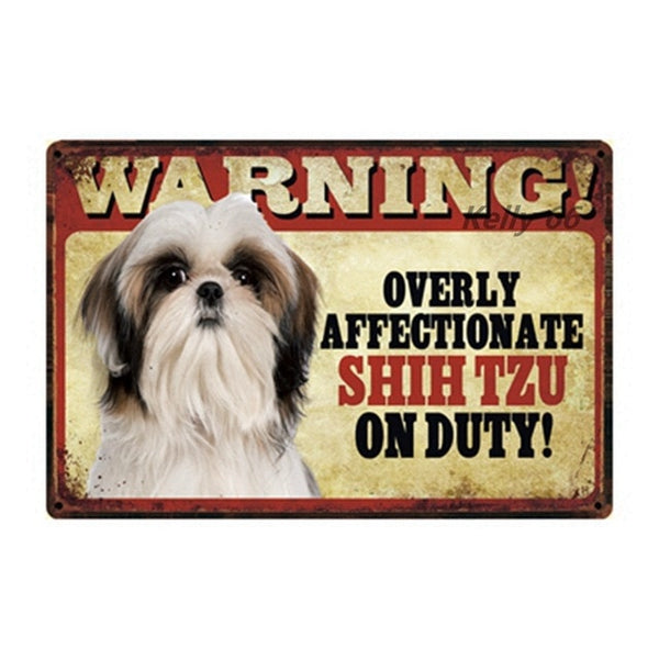 20*30 CM Pets Dog Warning Metal Sign Tin Poster Home Decor