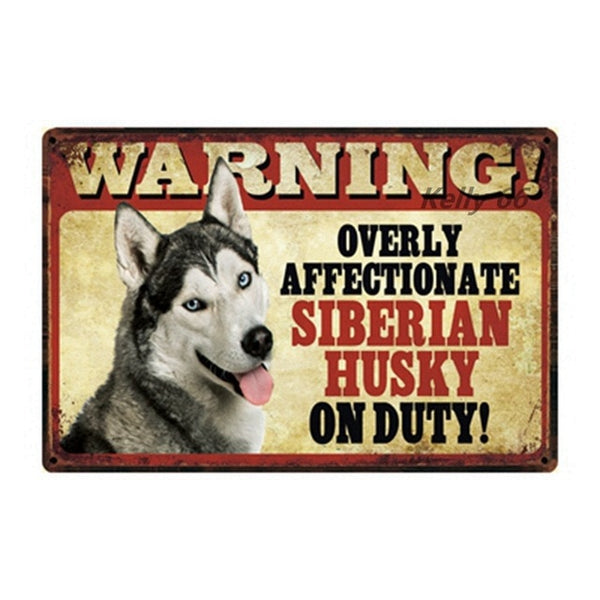 20*30 CM Pets Dog Warning Metal Sign Tin Poster Home Decor