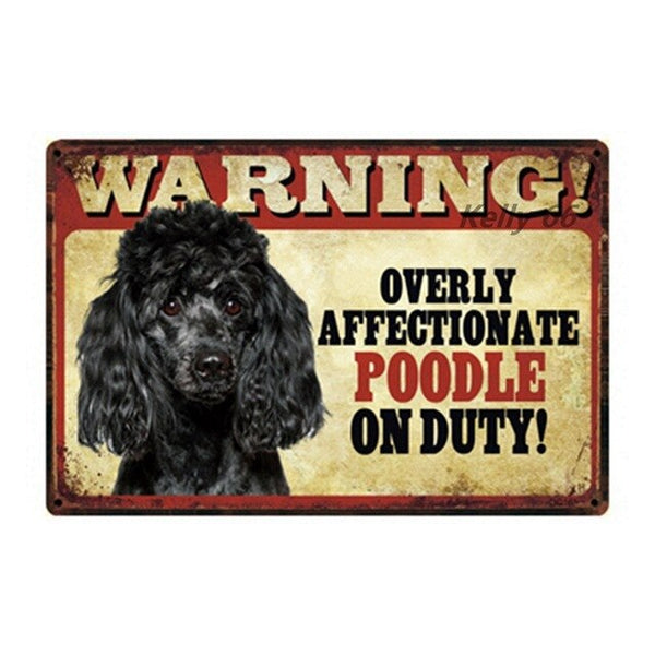 20*30 CM Pets Dog Warning Metal Sign Tin Poster Home Decor