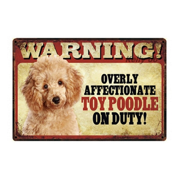 20*30 CM Pets Dog Warning Metal Sign Tin Poster Home Decor