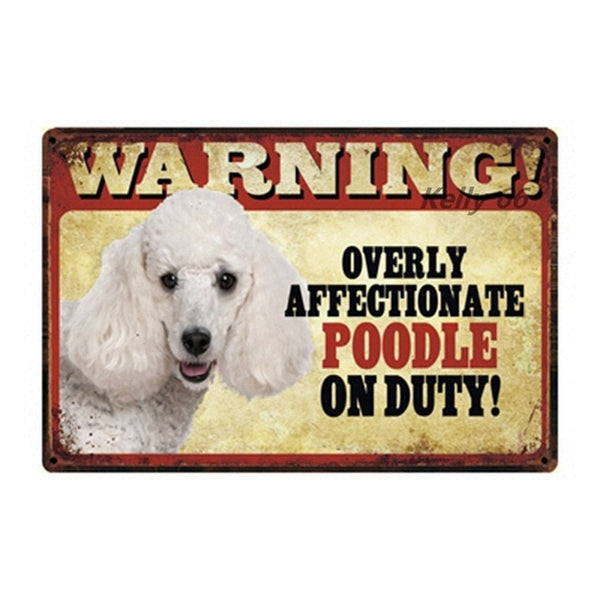 20*30 CM Pets Dog Warning Metal Sign Tin Poster Home Decor