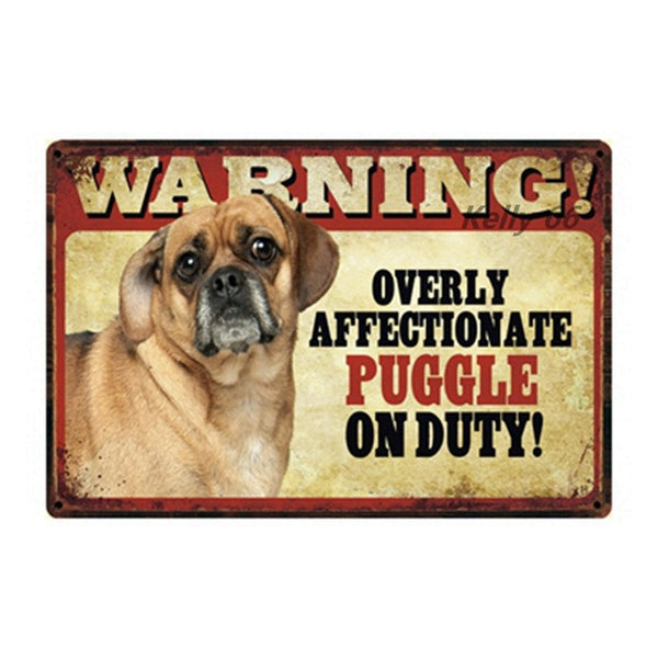 20*30 CM Pets Dog Warning Metal Sign Tin Poster Home Decor