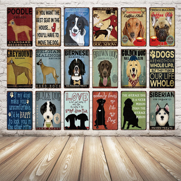 Dog Metal Sign Tin Poster 20x30cm