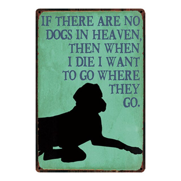 Dog Metal Sign Tin Poster 20x30cm