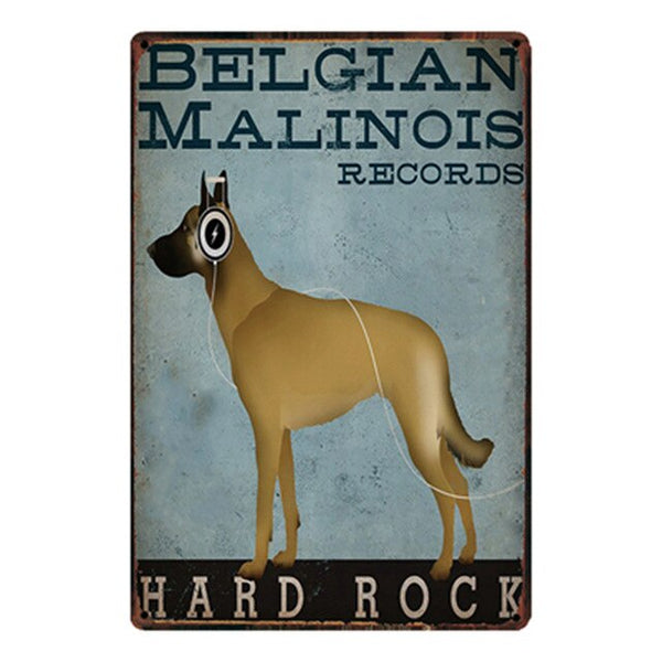 Dog Metal Sign Tin Poster 20x30cm