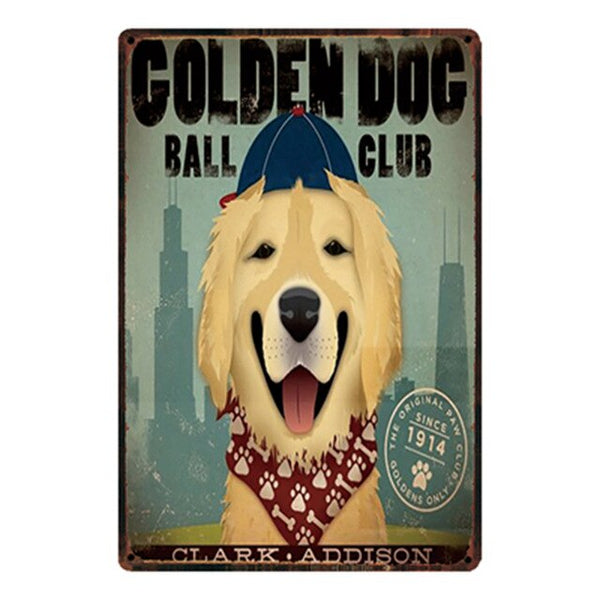 Dog Metal Sign Tin Poster 20x30cm