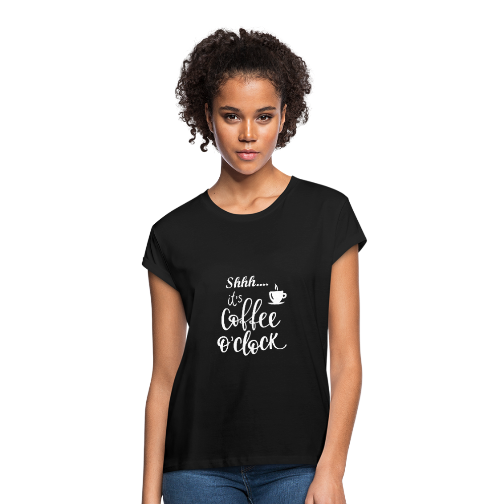 "CQ Original" - It's Coffee O'clock!  Women's Relaxed Fit T-Shirt - black