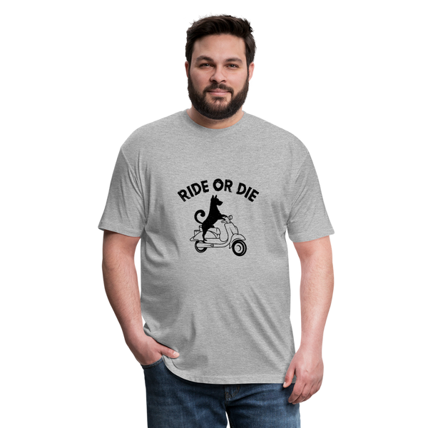 "CQ Original" -Ride or Die Dog Moped -Fitted Cotton/Poly T-Shirt by Next Level - heather gray