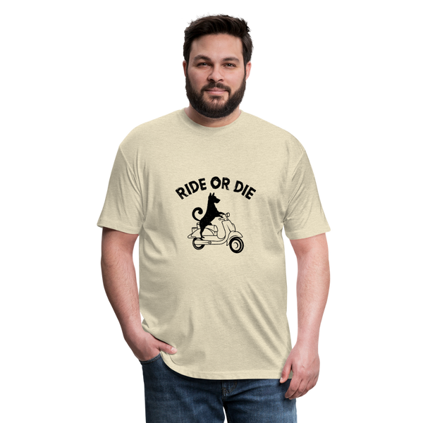 "CQ Original" -Ride or Die Dog Moped -Fitted Cotton/Poly T-Shirt by Next Level - heather cream